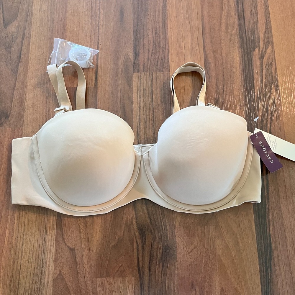 NWT Cacique Nude Multi-Way Boost Strapless Bra Size 42C Neutral MSRP $46.50